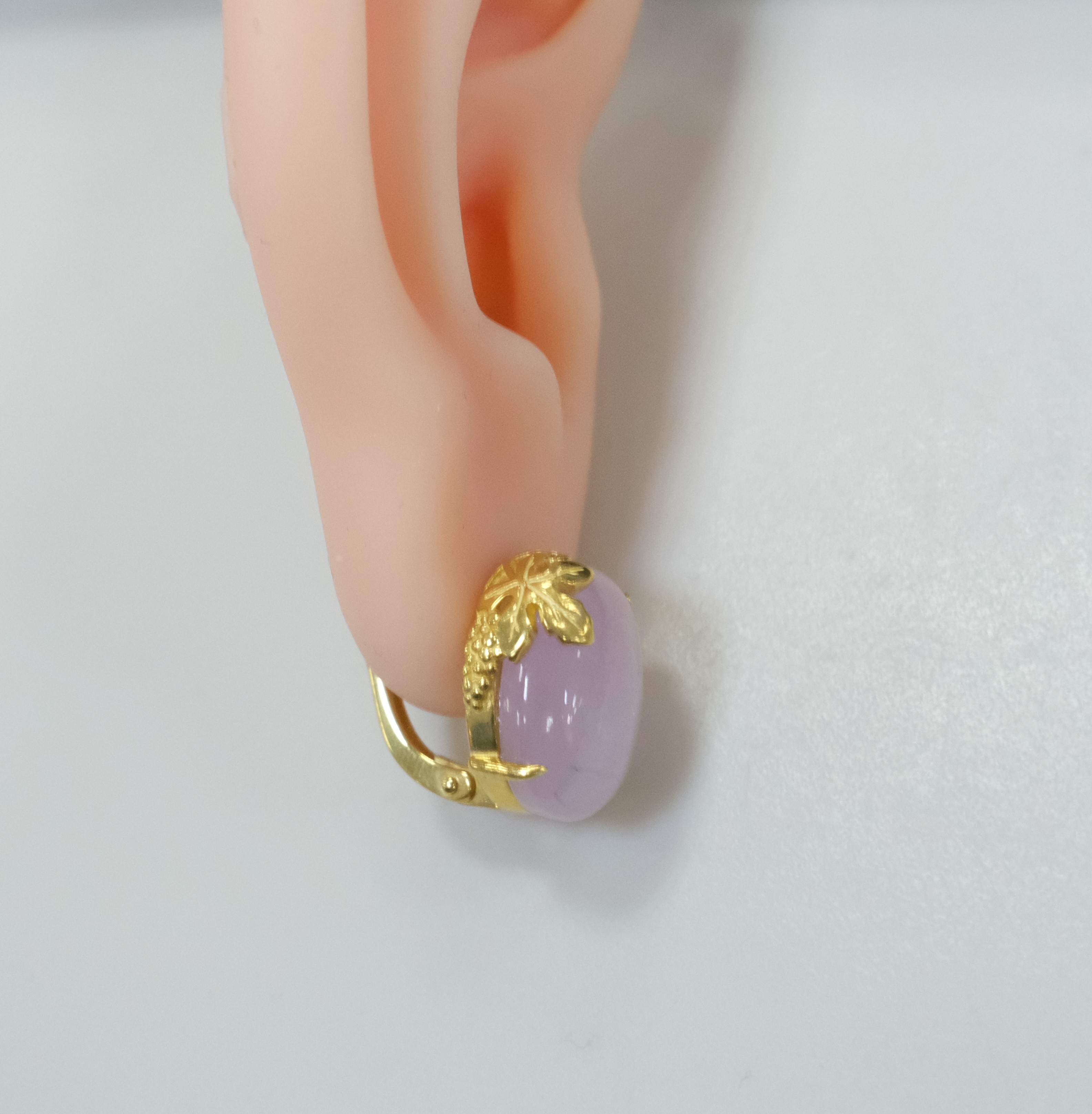 Серебряные серьги с кунцитами